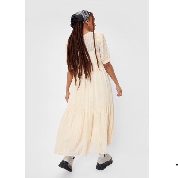 Nasty Gal Checked Puffed Sleeve Midaxi Dress - Picture 7 of 9